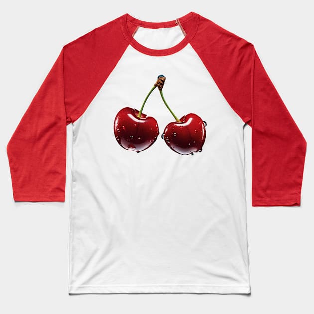 Cherry Baseball T-Shirt by Print on earth